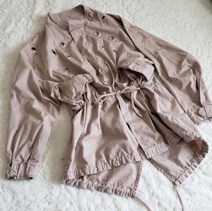 *SOLD* Blush Pink Grommet Cinched Waist Jacket